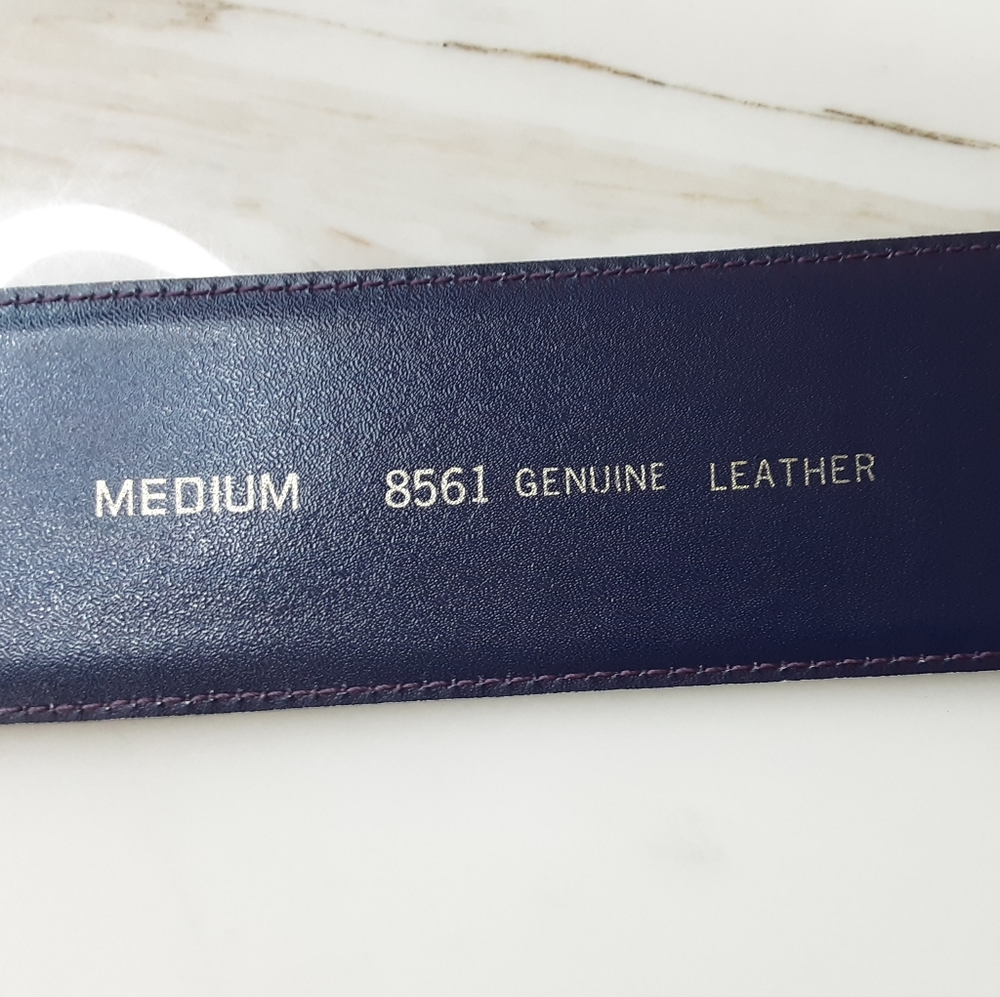 VTG R.O.C. PURPLE GENUINE LEATHER WAIST CLINCHER BELT M - Picture 6 of 6